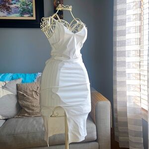 Front slit strappy white dress ⭐️ SALE LIMITED TIME